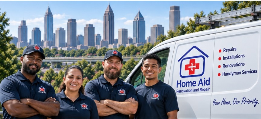 Home Aid Renovation and Repair crew and service van in Metro Atlanta